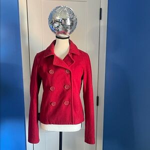 Vintage Abercrombie & Fitch Red Pea Coat Perfect Condition 🥰